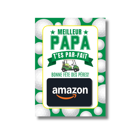 Carton de présentation pour carte cadeau - Meilleur Papa Golf