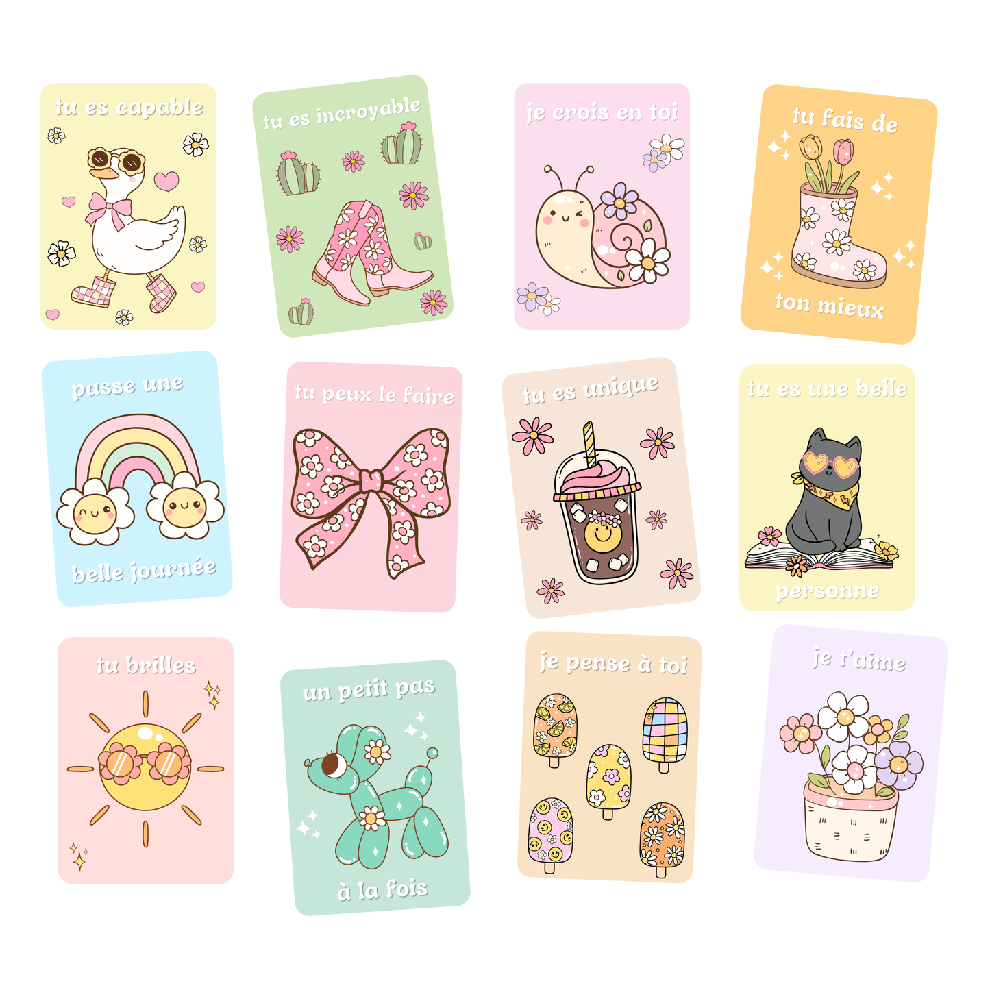 Petits Mots Fleuris – Messages doux pour la boîte à lunch et le quotidien