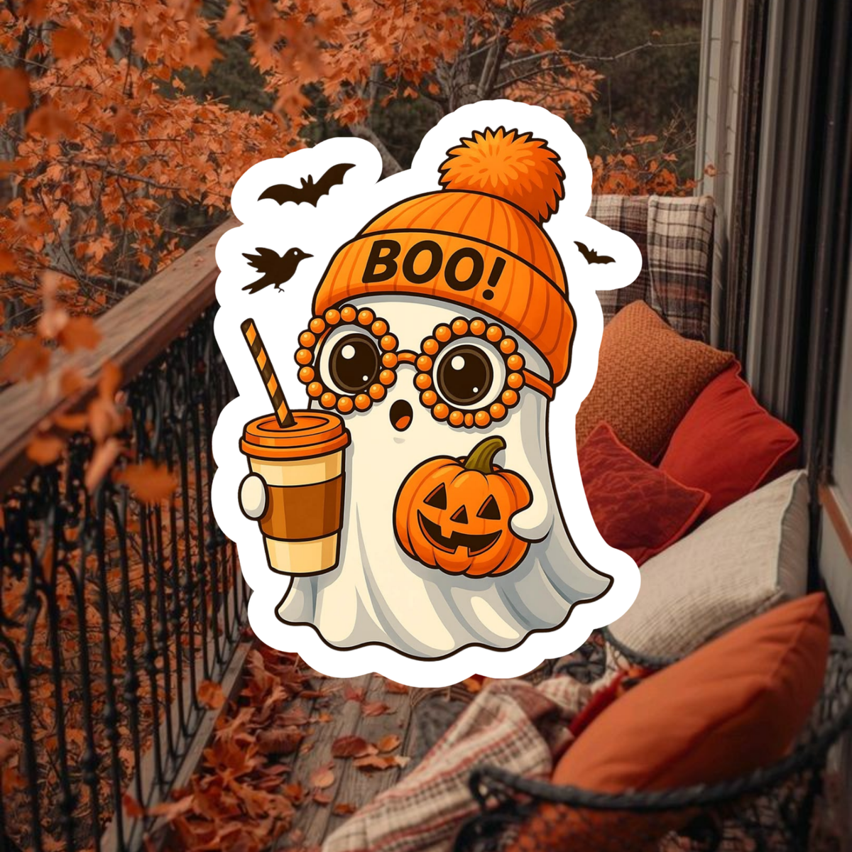 Sticker - Cute Coffee Lover Ghost