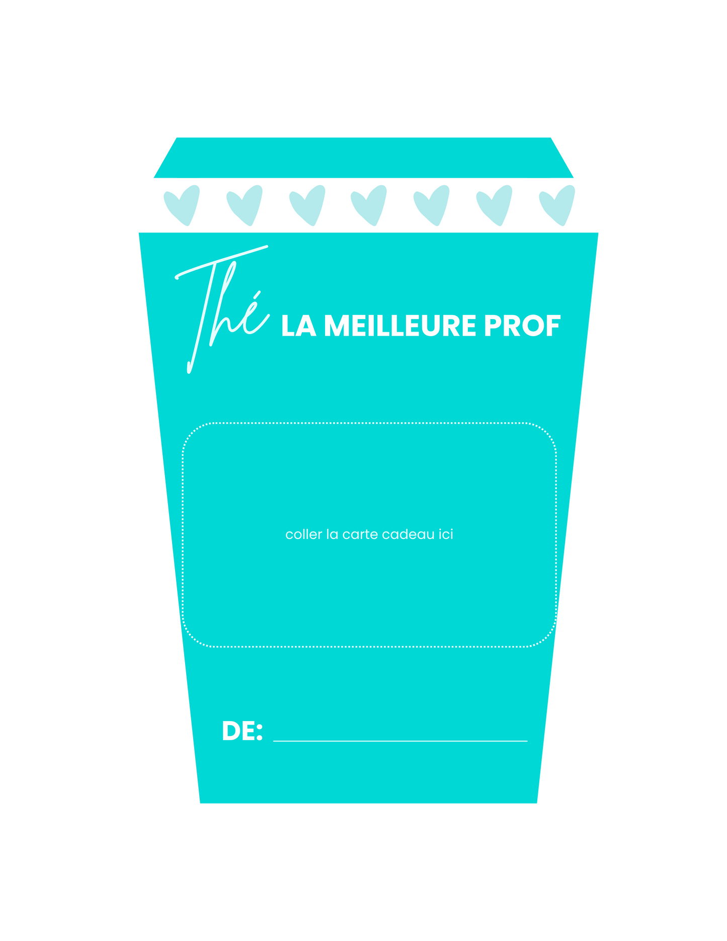 Carton de présentation pour carte cadeau - Thé Turquoise