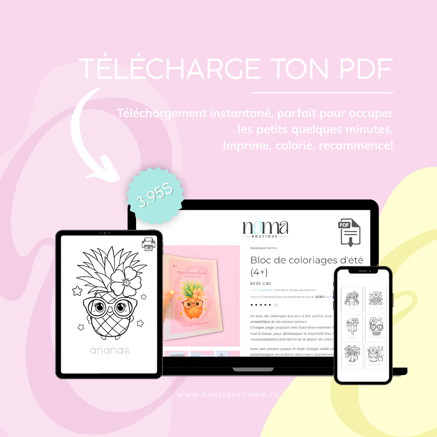 Coloriages d’été éducatif – 27 coloriages + mots à tracer (4 ans et +)