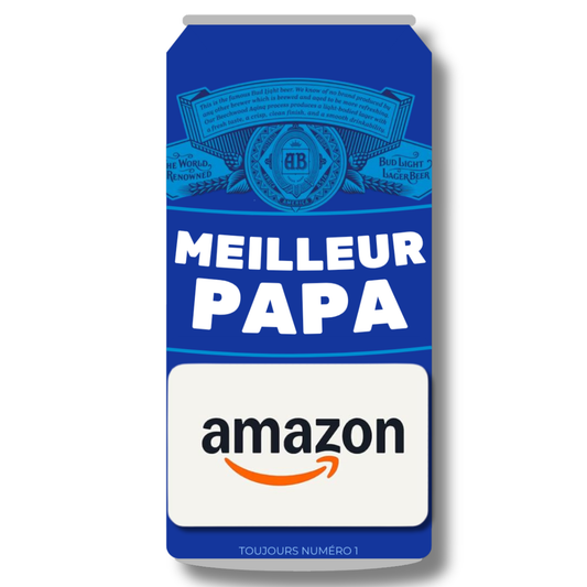 Carton de présentation pour carte cadeau - Meilleur Papa - Bière Bud Light - Carte imprimée 3x6.5