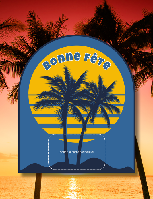 Gift card holder - Palm Trees - Printed Card 6x7