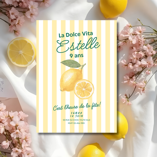 Personalized Invitation - Dolce Kids Party - 5x7 Printed Card