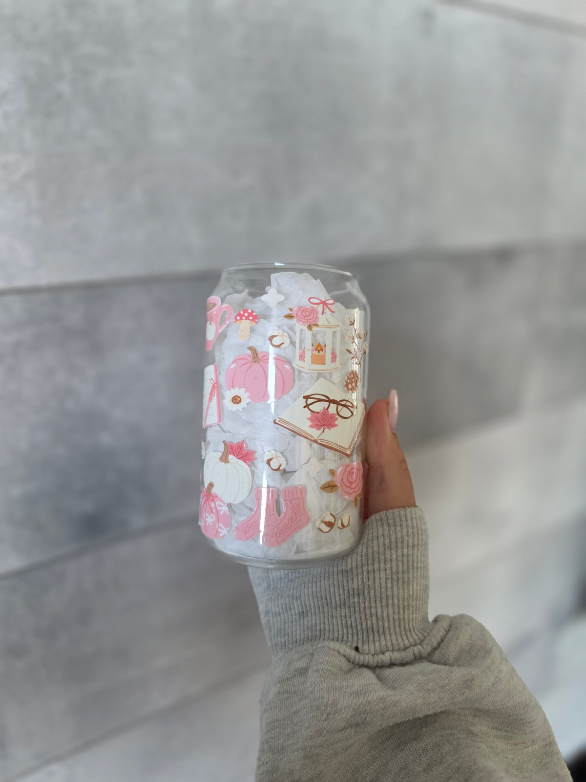Tasse en verre 16oz - Automne Coquette
