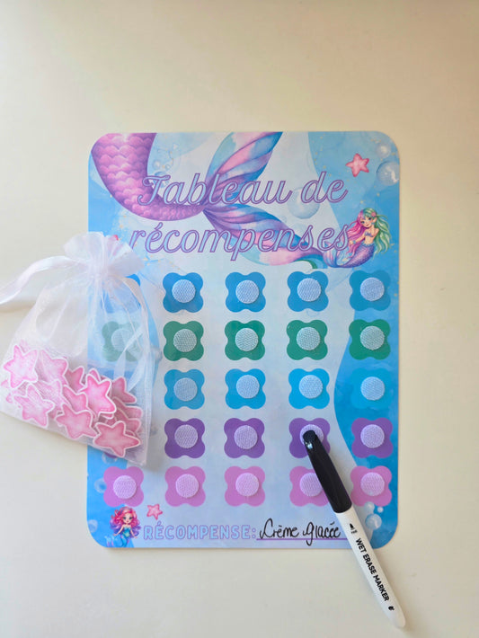 Tableau de récompenses – Petite Sirène (2 à 7 ans)