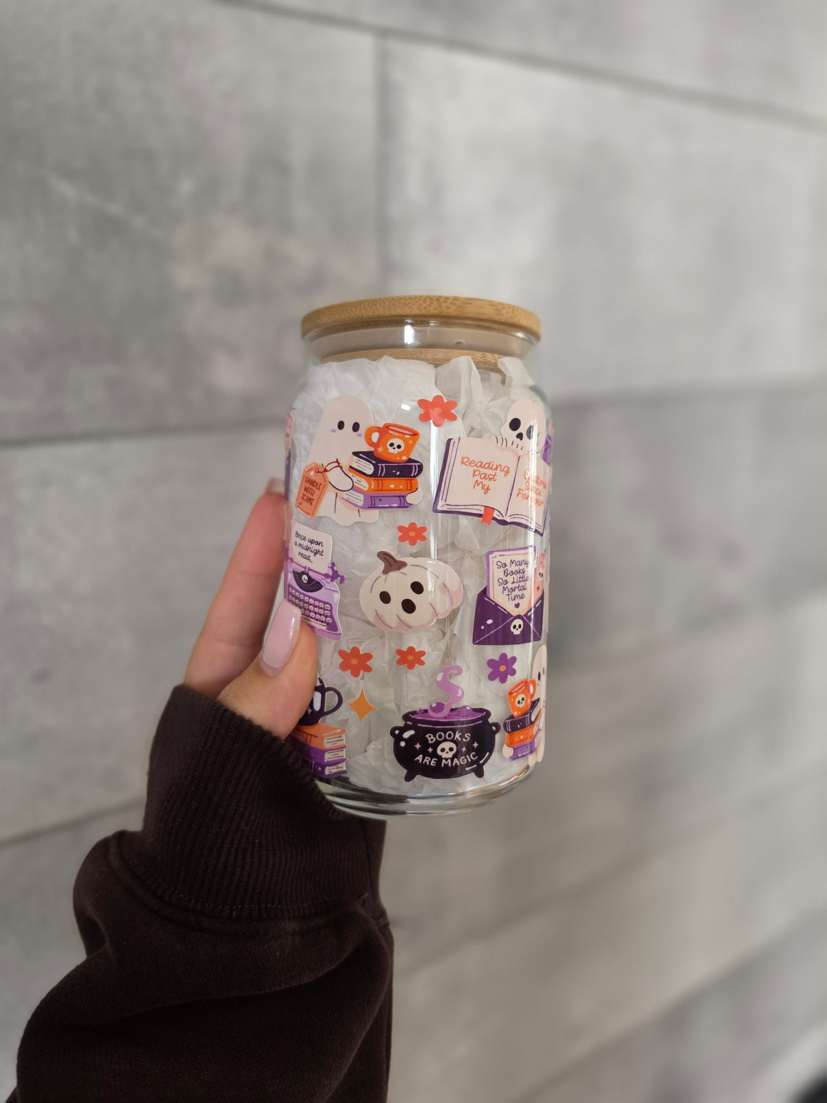 Tasse en verre 16oz - Halloween Boo-Kish