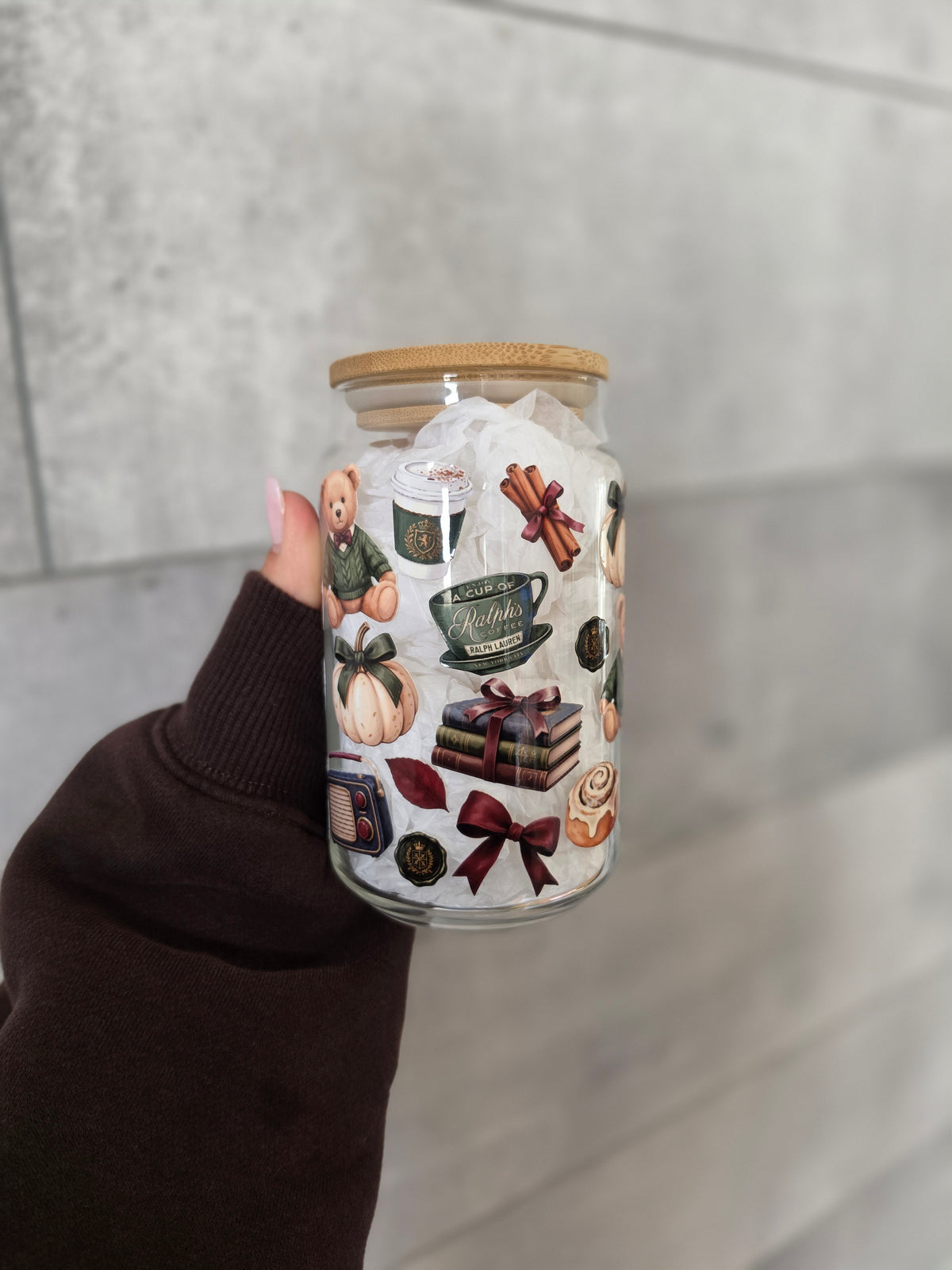 Tasse en verre 16oz - Automne au Ralph's Café