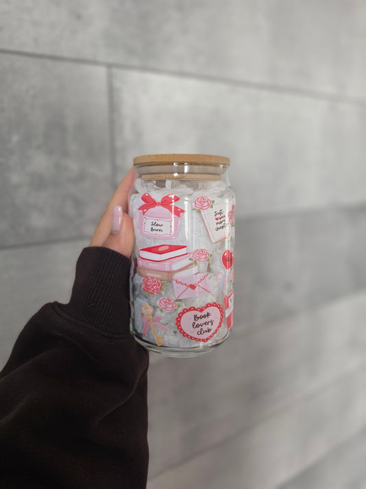 Tasse en verre 16oz - Romantique