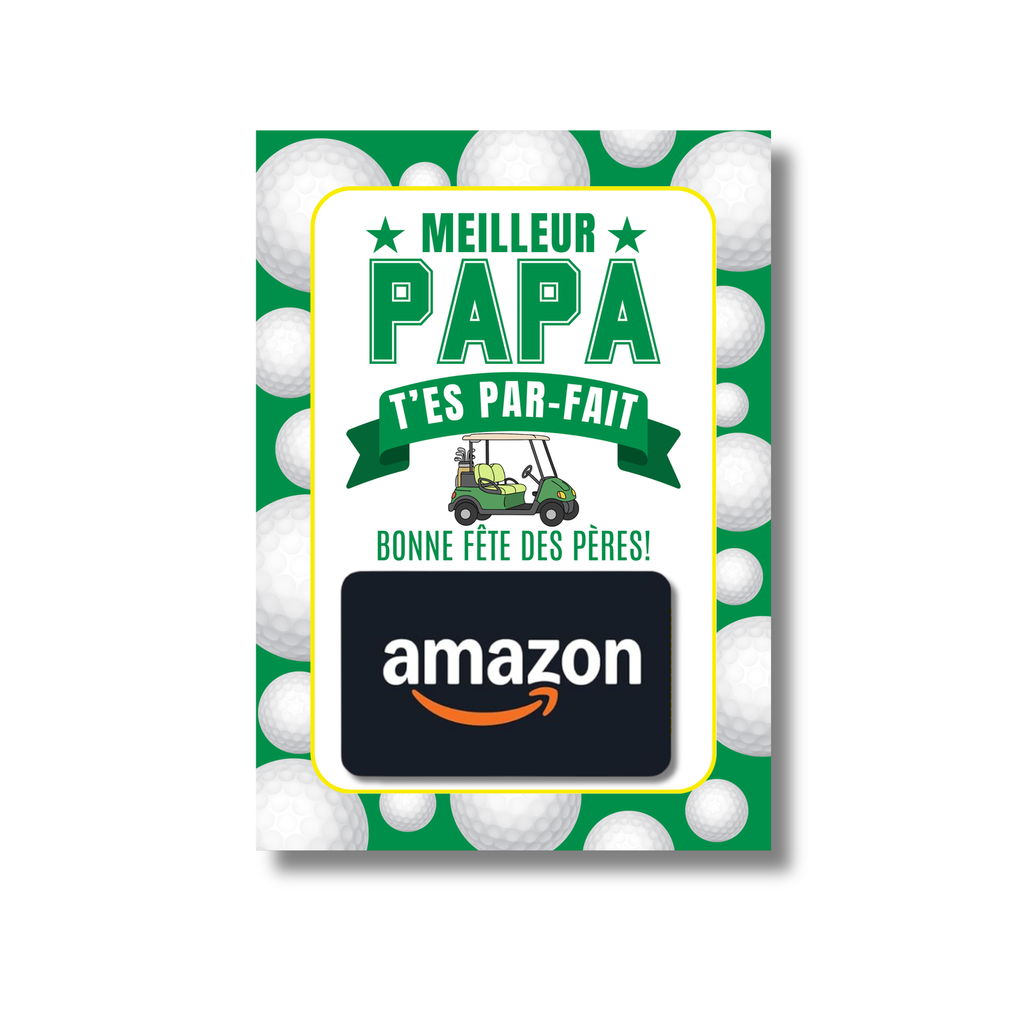 Carton de présentation pour carte cadeau - Meilleur Papa Golf