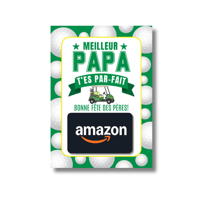 Carton de présentation pour carte cadeau - Meilleur Papa Golf