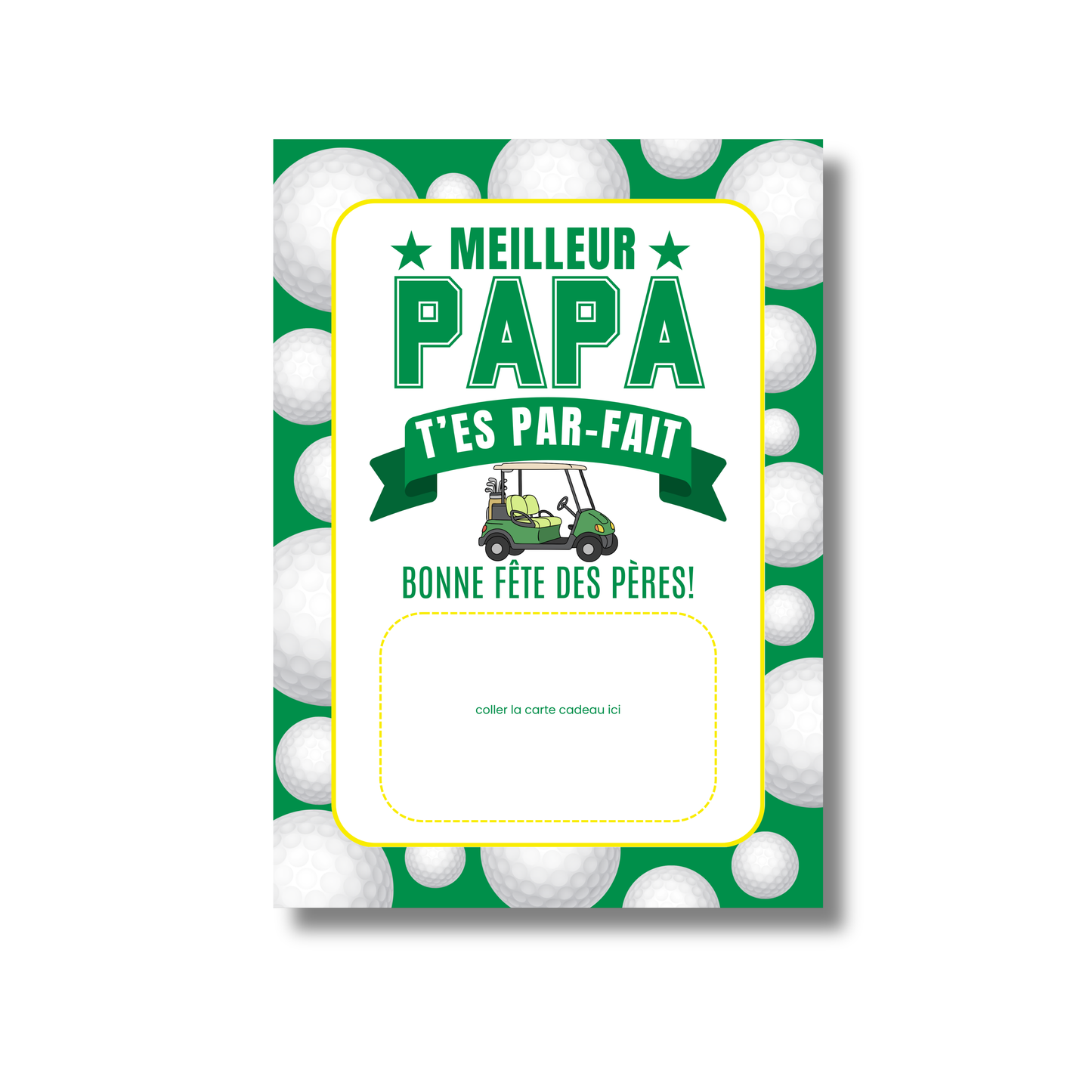 Carton de présentation pour carte cadeau - Meilleur Papa Golf