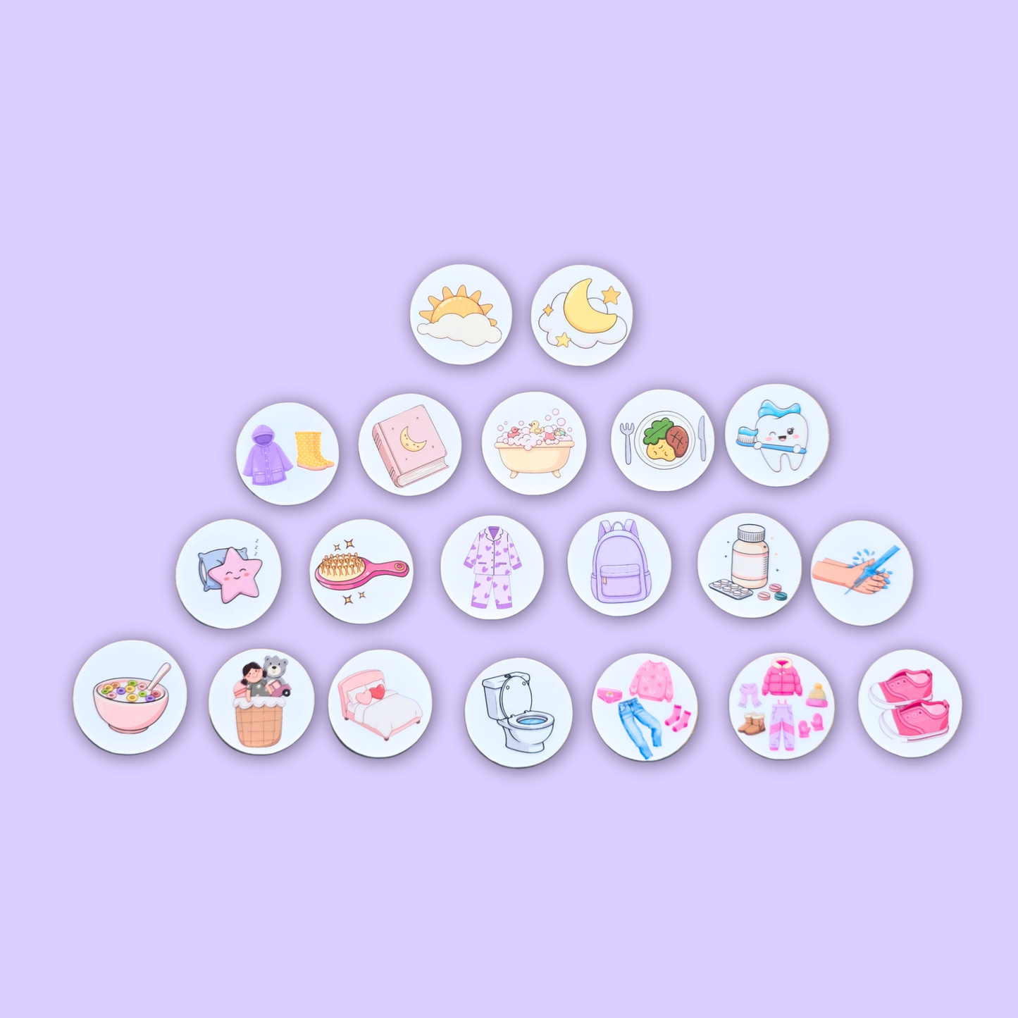 Petite Routine Carottée – Tableau interactif matin et soir avec icônes en velcro (2–7 ans)