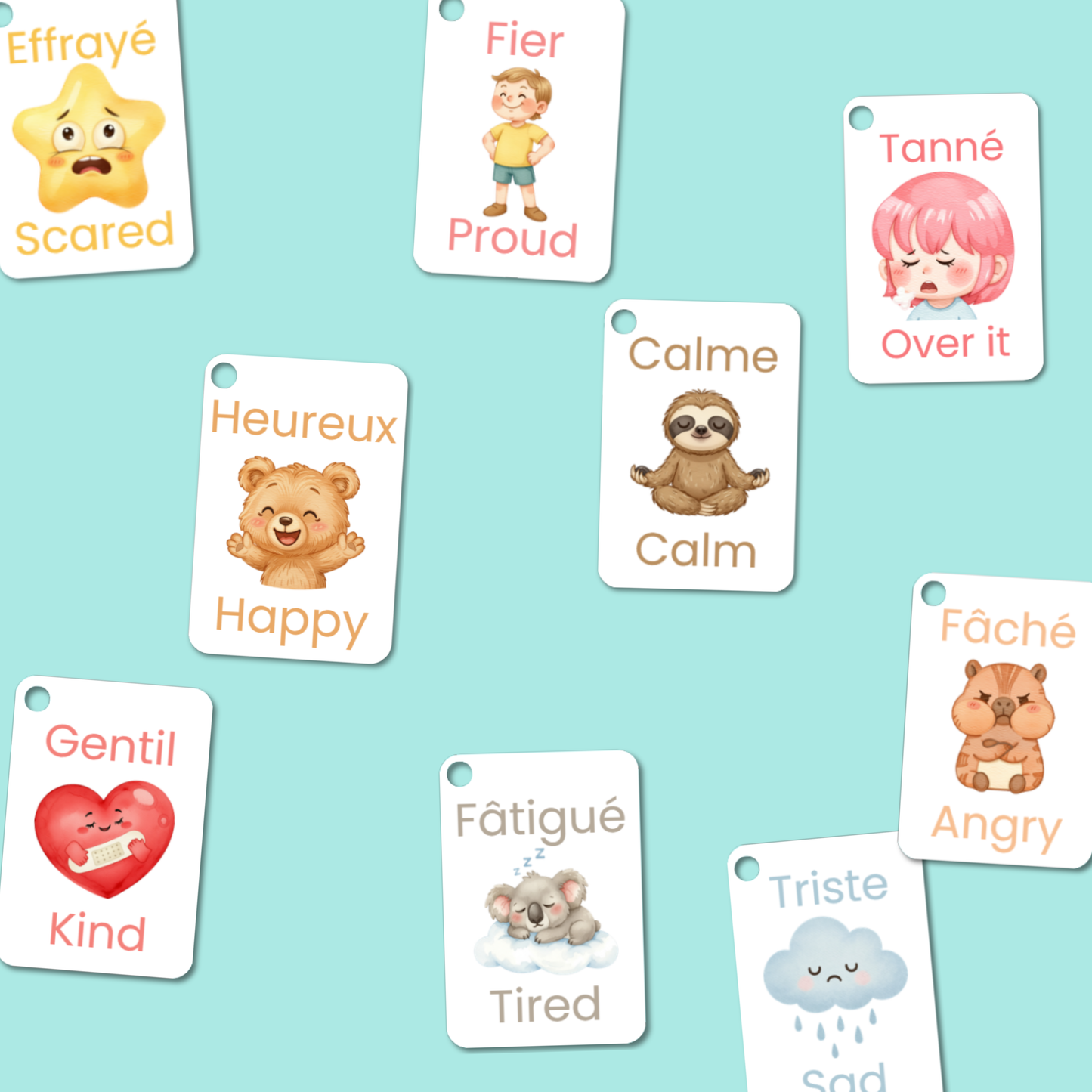 Cartes “Comment je me sens” éducatives – Émotions et expression (2 ans et +)