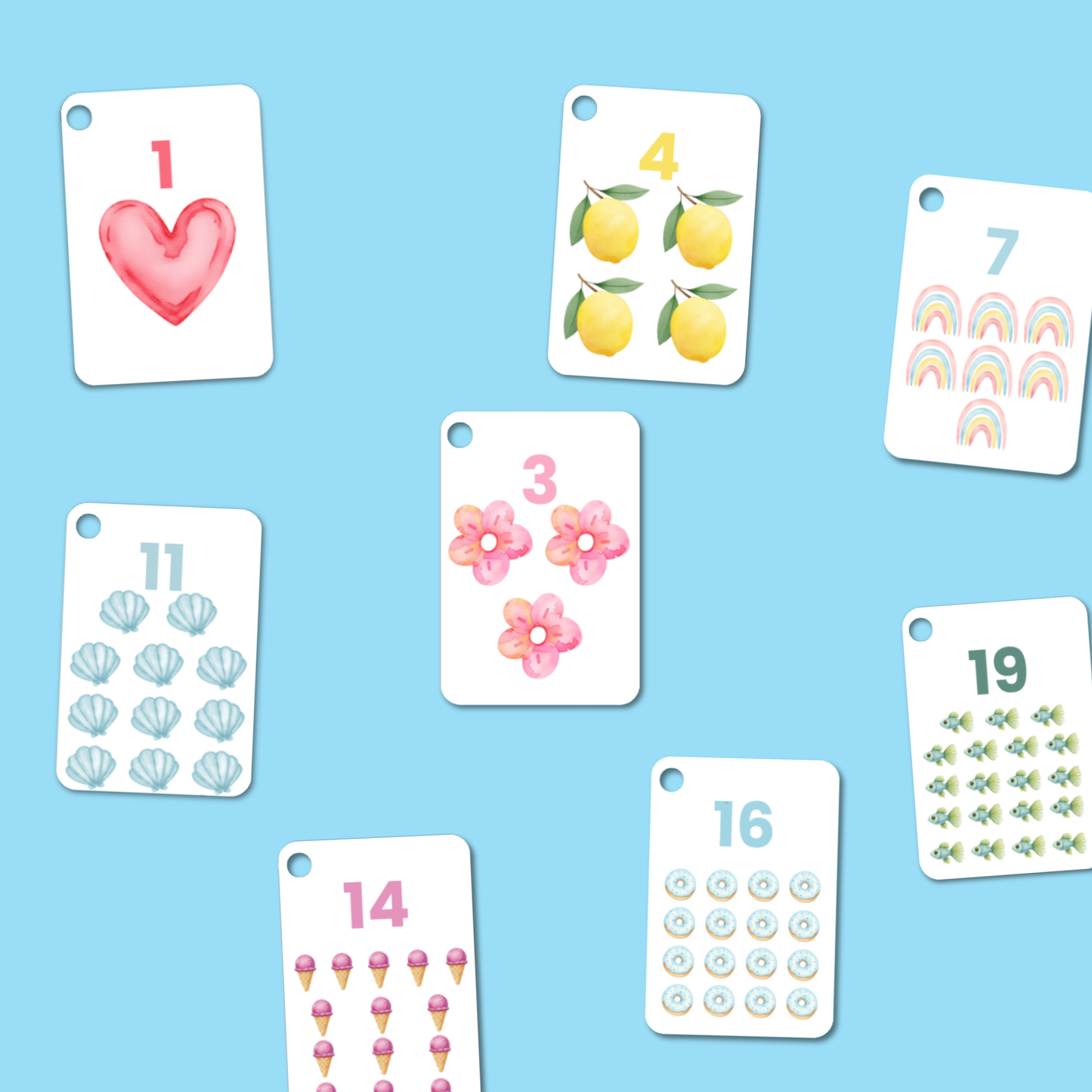 Cartes Chiffres éducatives – Découvrir les nombres et les quantités (2 ans et +)