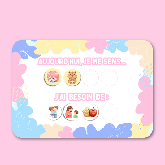Émotions Colorées – Tableau interactif pour exprimer ses émotions et besoins (3–7 ans)