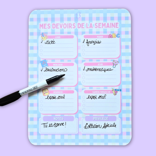 Devoirs Carottée Rose