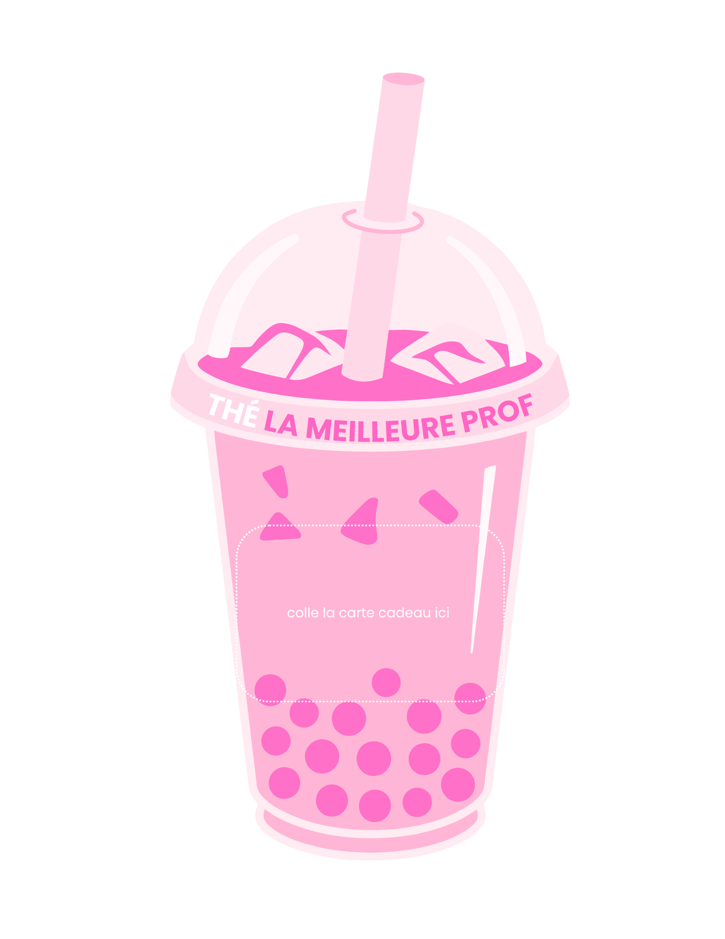 Carton de présentation pour carte cadeau - Bubble Tea (Rose ou Beige)
