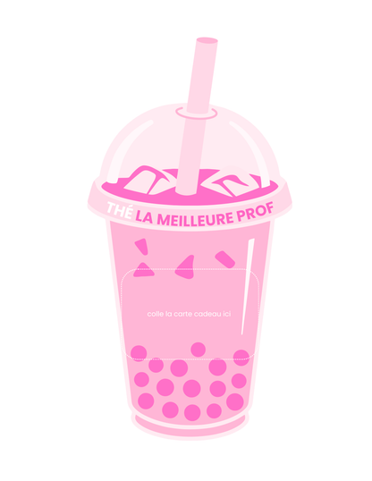 Carton de présentation pour carte cadeau - Bubble Tea (Rose ou Beige)