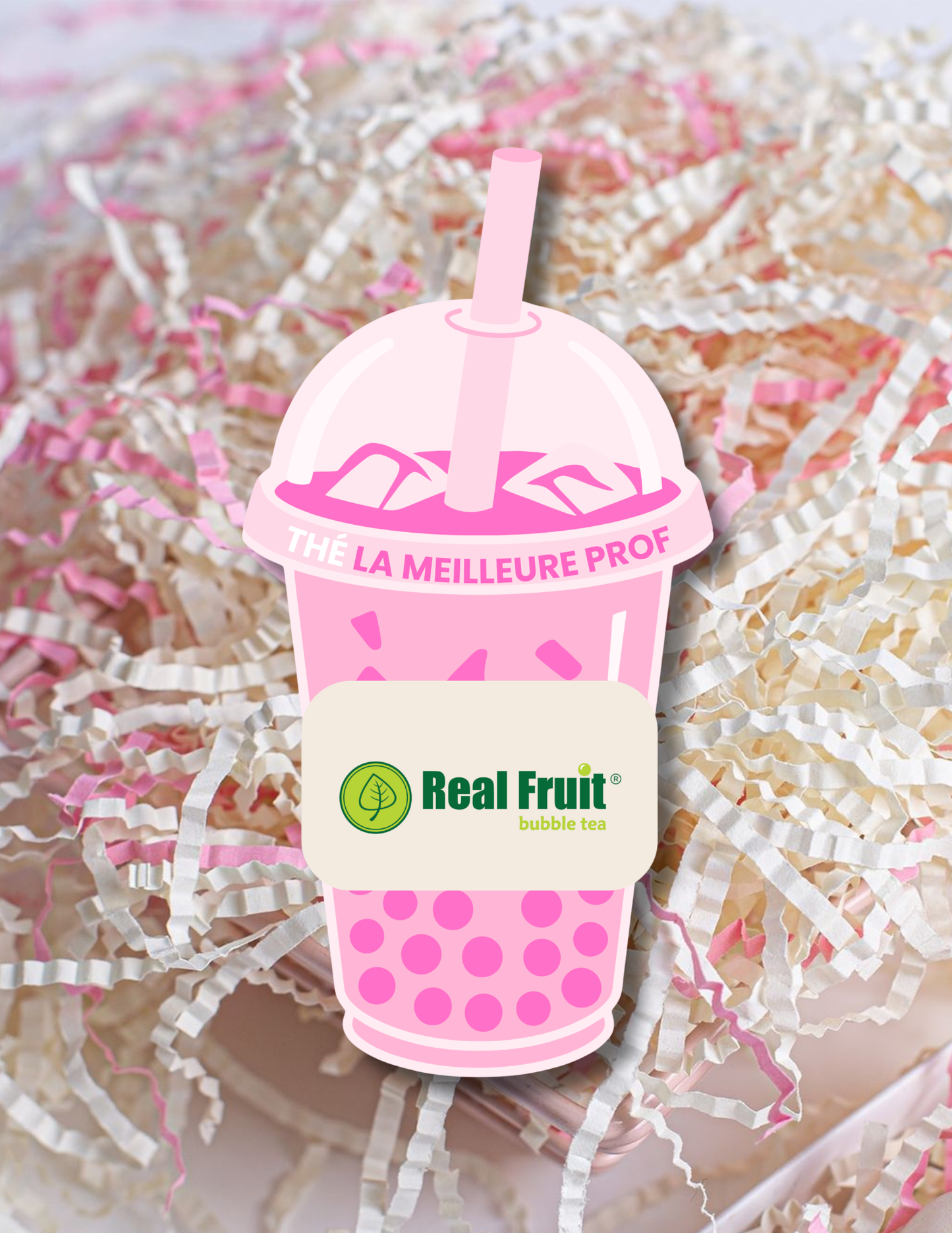 Carton de présentation pour carte cadeau - Bubble Tea (Rose ou Beige)