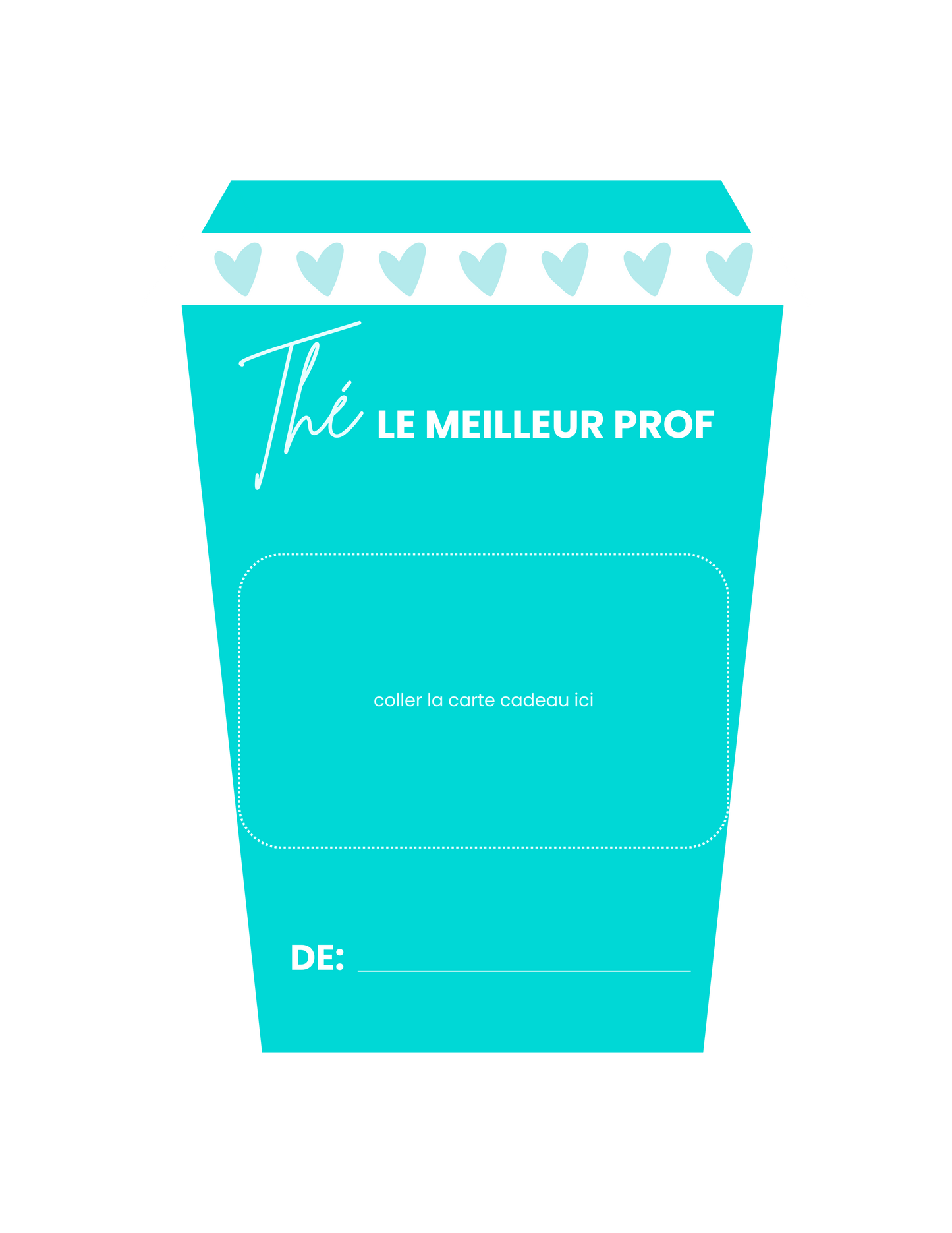 Carton de présentation pour carte cadeau - Thé Turquoise