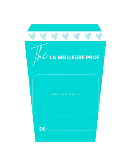 Carton de présentation pour carte cadeau - Thé Turquoise