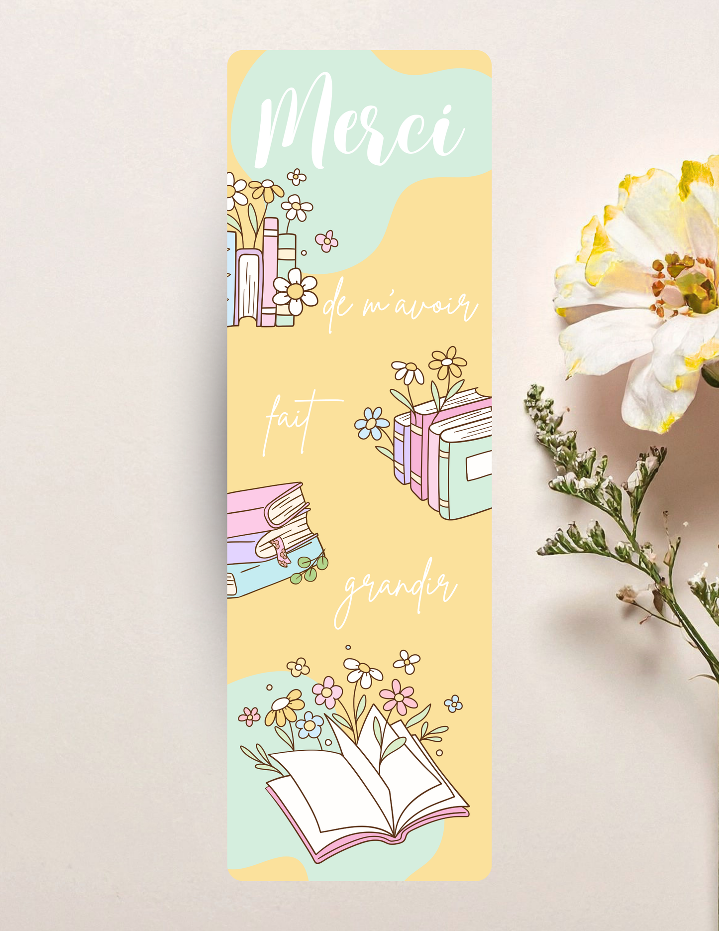 Signet - Merci de m'avoir fait grandir | Rose ou Jaune