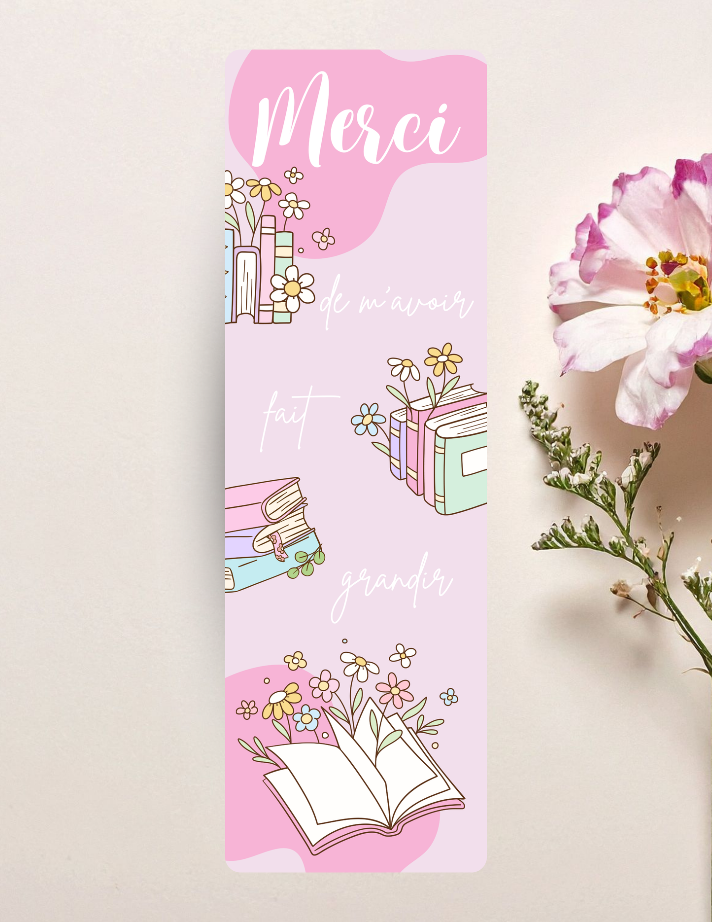 Signet - Merci de m'avoir fait grandir | Rose ou Jaune