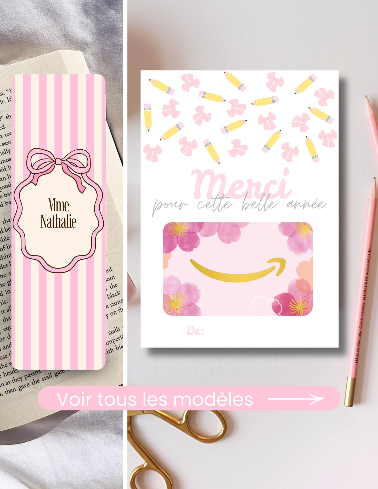 Ensemble cadeau -  Duo Signet PERSONNALISÉ et Carton Présentation Carte Cadeau