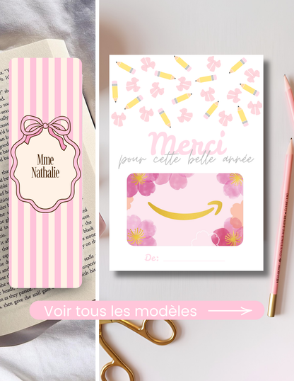 Ensemble cadeau -  Duo Signet PERSONNALISÉ et Carton Présentation Carte Cadeau