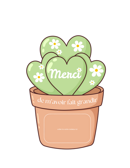 Carton de présentation pour carte cadeau - Plante fleurie
