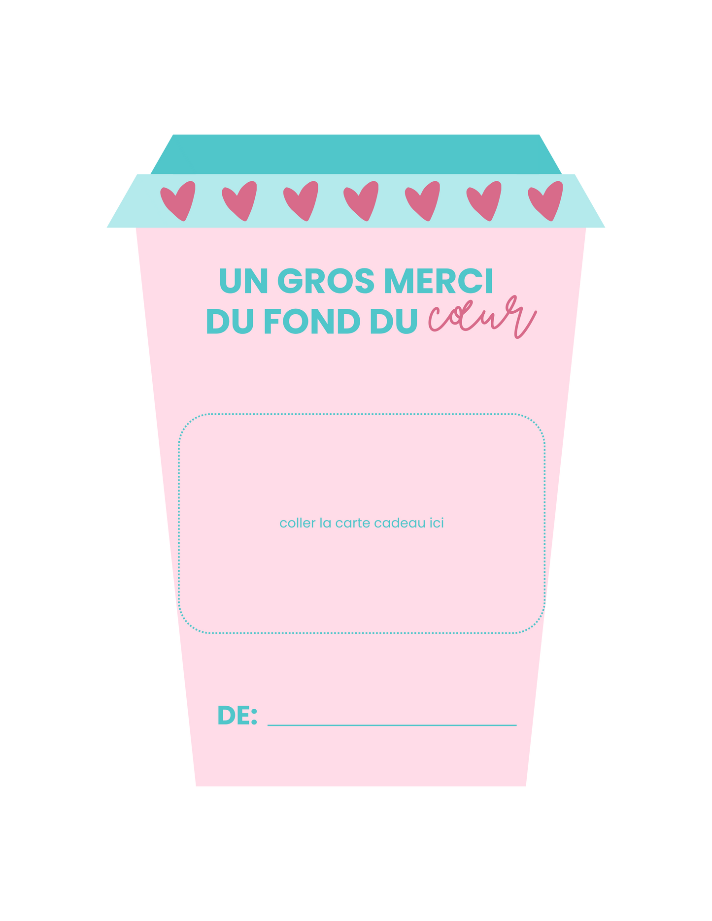 Carton de présentation pour carte cadeau - Café: Rose ou Beige
