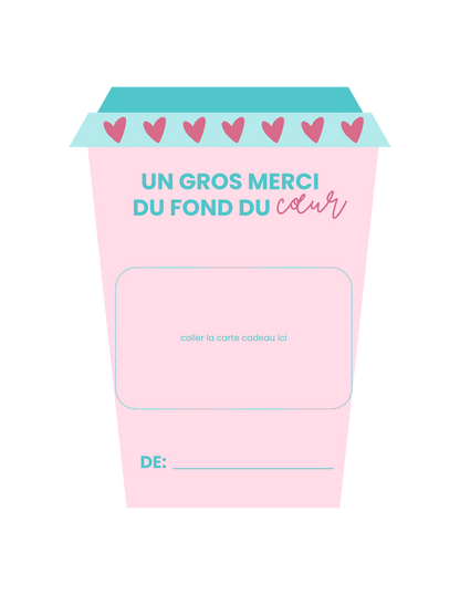 Carton de présentation pour carte cadeau - Café: Rose ou Beige