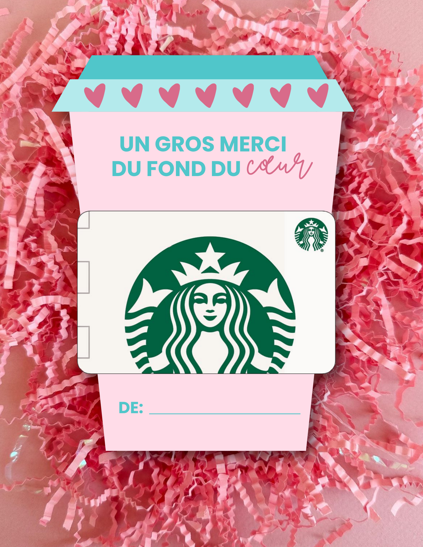 Carton de présentation pour carte cadeau - Café: Rose ou Beige