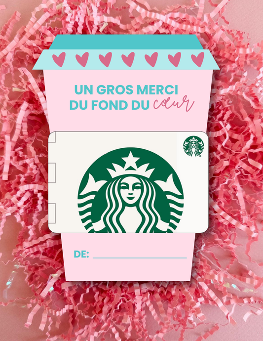 Carton de présentation pour carte cadeau - Café: Rose ou Beige