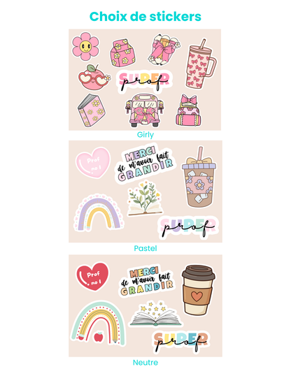 Ensemble cadeau - Trio Signet, Mini Stickers, Carton Présentation Carte Cadeau