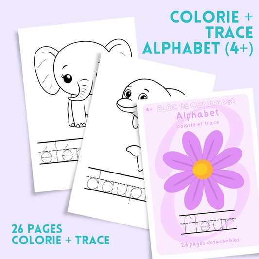 Coloriages Alphabet éducatif – 26 lettres à colorier et tracer (4 ans et +)