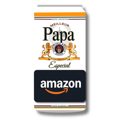 Carton de présentation pour carte cadeau - Meilleur Papa - Bière Modelo - Carte imprimée 3x6.5