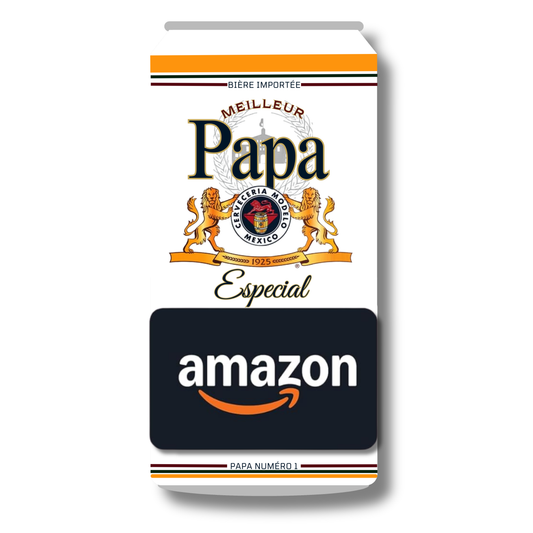 Carton de présentation pour carte cadeau - Meilleur Papa - Bière Modelo - Carte imprimée 3x6.5