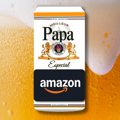 Carton de présentation pour carte cadeau - Meilleur Papa - Bière Modelo - Carte imprimée 3x6.5
