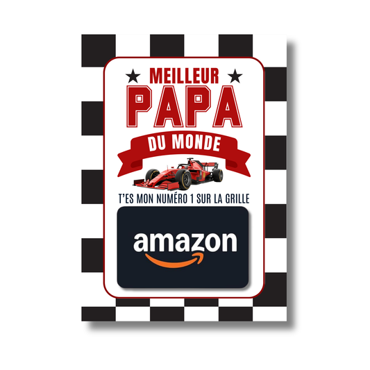 Carton de présentation pour carte cadeau - Meilleur Papa - F1 - Carte imprimée 5x7