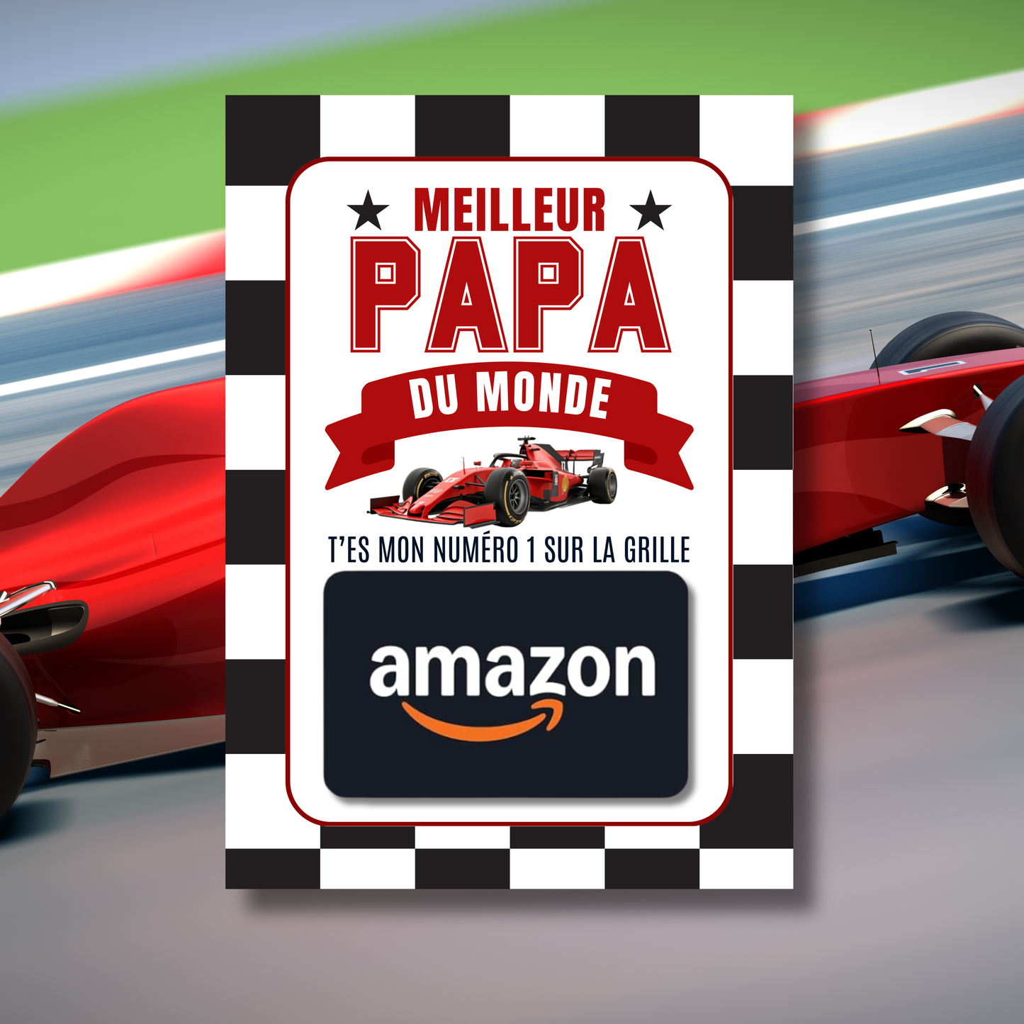 Carton de présentation pour carte cadeau - Meilleur Papa - F1 - Carte imprimée 5x7