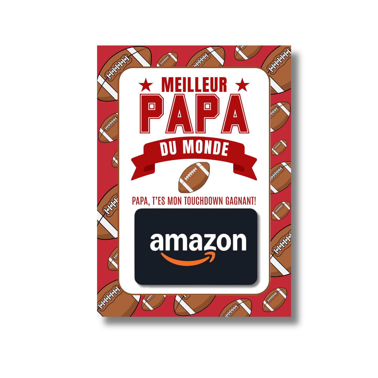 Carton de présentation pour carte cadeau - Meilleur Papa Football