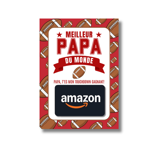 Carton de présentation pour carte cadeau - Meilleur Papa Football
