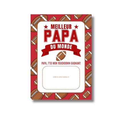 Carton de présentation pour carte cadeau - Meilleur Papa Football