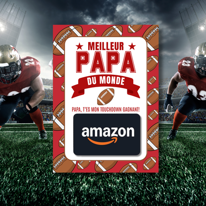 Carton de présentation pour carte cadeau - Meilleur Papa Football