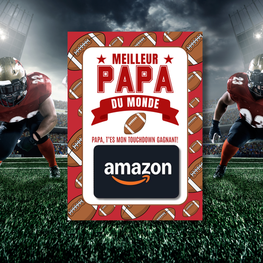Carton de présentation pour carte cadeau - Meilleur Papa Football