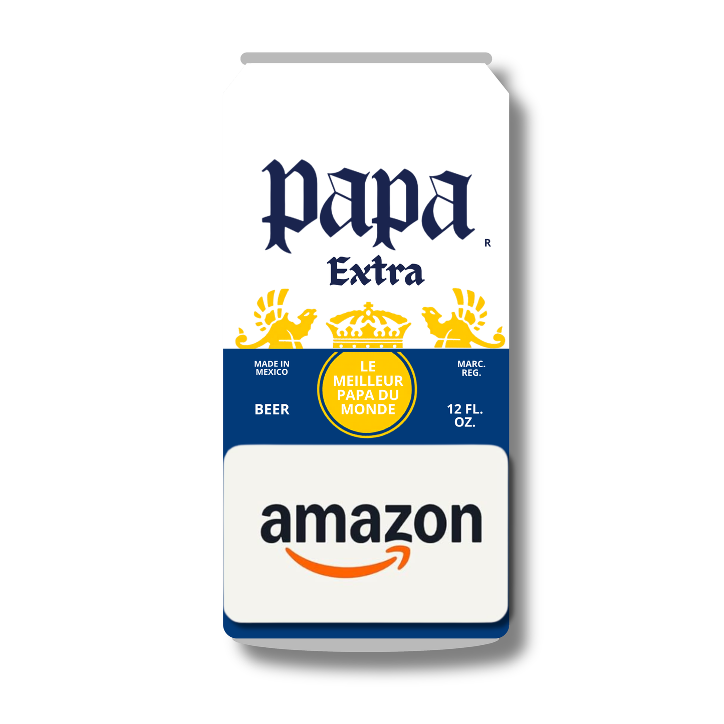 Carton de présentation pour carte cadeau - Papa Extra -  Bière Corona - Carte imprimée 3x6.5
