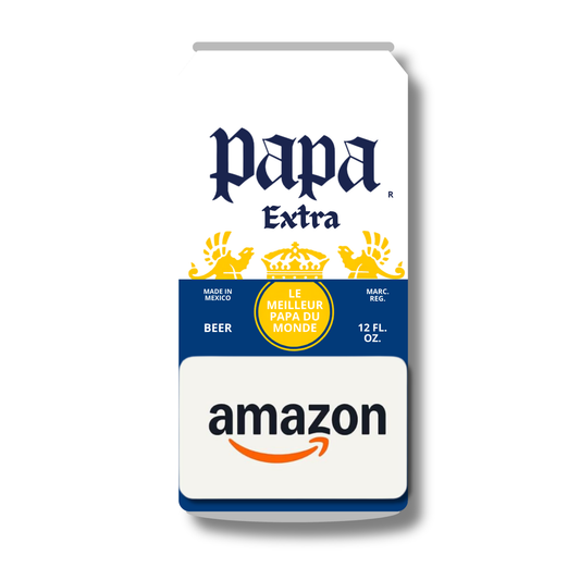 Carton de présentation pour carte cadeau - Papa Extra -  Bière Corona - Carte imprimée 3x6.5