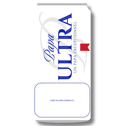 Carton de présentation pour carte cadeau - Papa Ultra - Bière Michelob - Carte imprimée 3x6.5